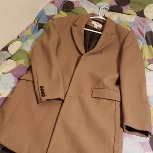 H&M 42R mens khaki wool blend coat.